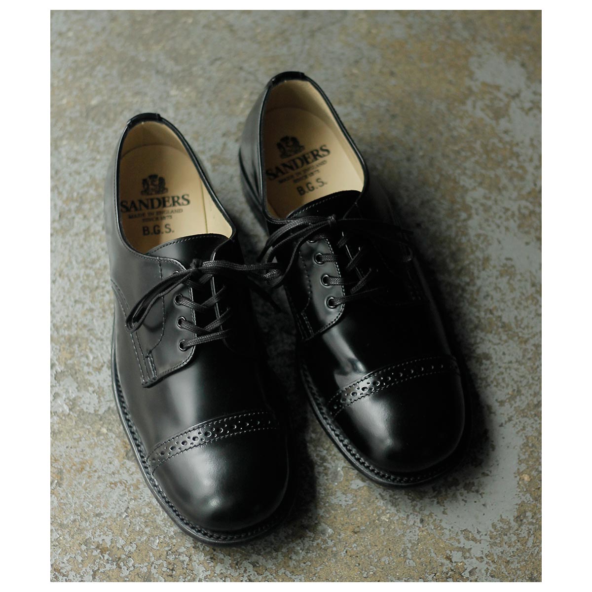 Sanders Military Derby Shoe GB 4½ ブラック SANDERS / Military Derby Shoe Black (サンダース ミリタリー
