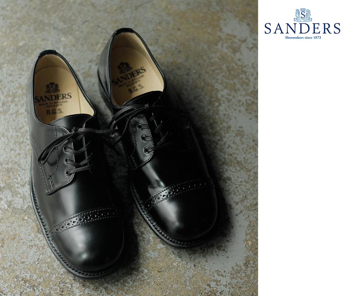 【サンダース】ミリタリーダービー UK7 SANDERS（サンダース）Military Derby Shoe（ミリタリーダービー