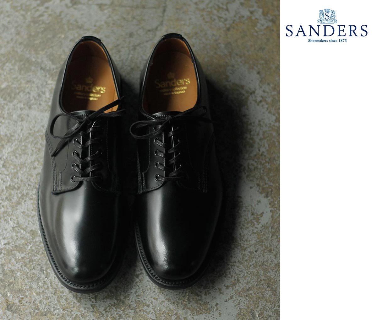 SANDERS（サンダース） ミリタリーオフィサー シューズ (SD-2246-BLACK