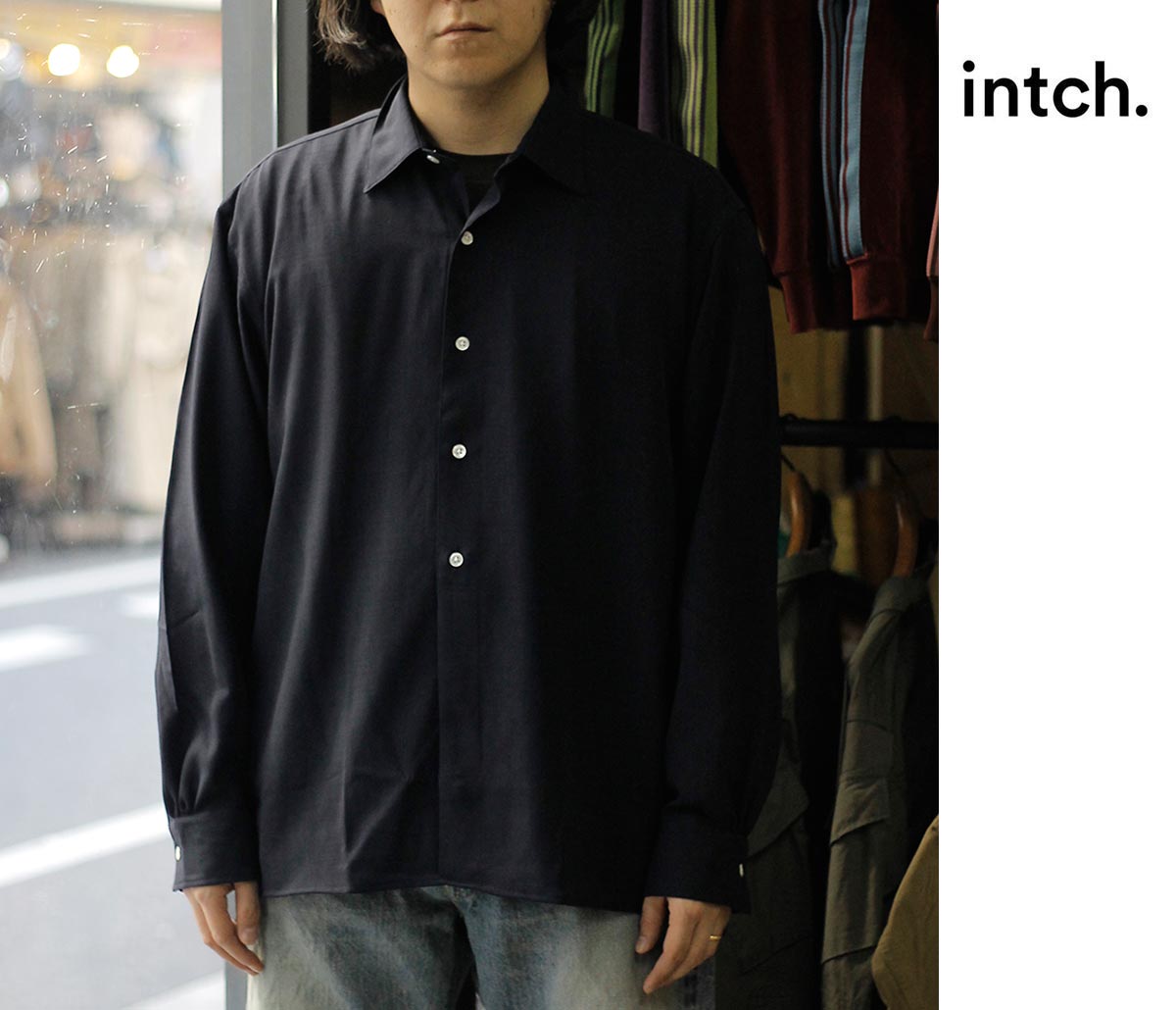 インチ Intch. サマーウール レギュラーカラーシャツ Shalt SV (1026-1