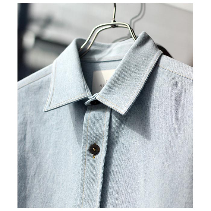 STUDIO NICHOLSON ICE BLUE ローパッチポケットシャツ M STUDIO NICHOLSON ICE BLUE ローパッチポケットシャツ M - トップス