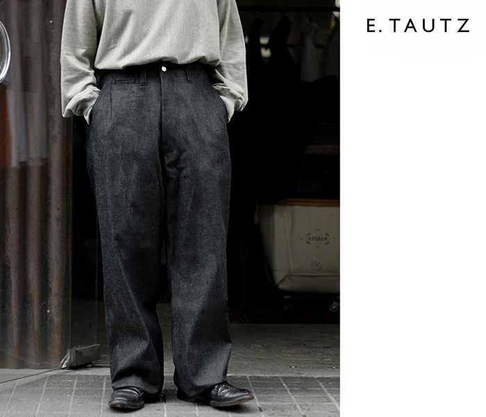 イートウツ E.TAUTZ ブラック デニム デニムパンツ CORE DENIM FILED