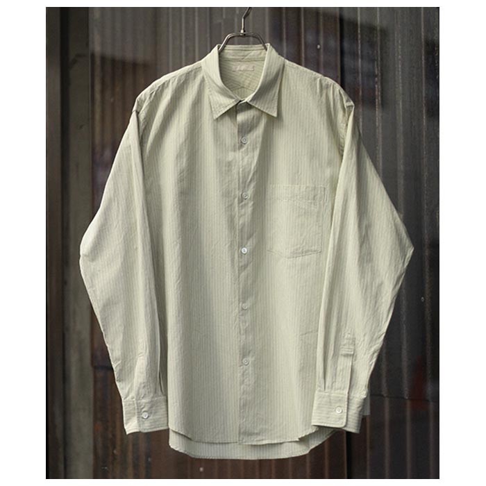 アルテリア ULTERIOR ポプリン ストライプ オーバーレイド レギュラーカラー シャツ POPLIN STRIPE OVERLAID SHIRT  (ULSH33-GA120-B)