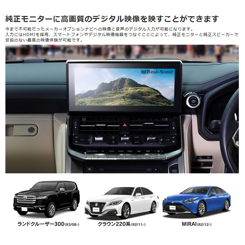 ランドクルーザー300/クラウン220系/MIRAI用 HDMI機器が純正