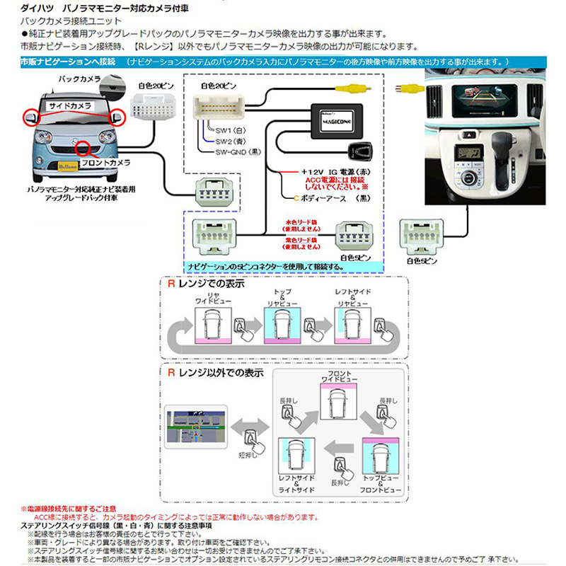 AV-C35F Bullcon ブルコン フジ電機工業 マジコネ MAGICONE バックカメラ接続ユニット ダイハツ  パノラマモニター対応カメラ付車用 12V 1年保証