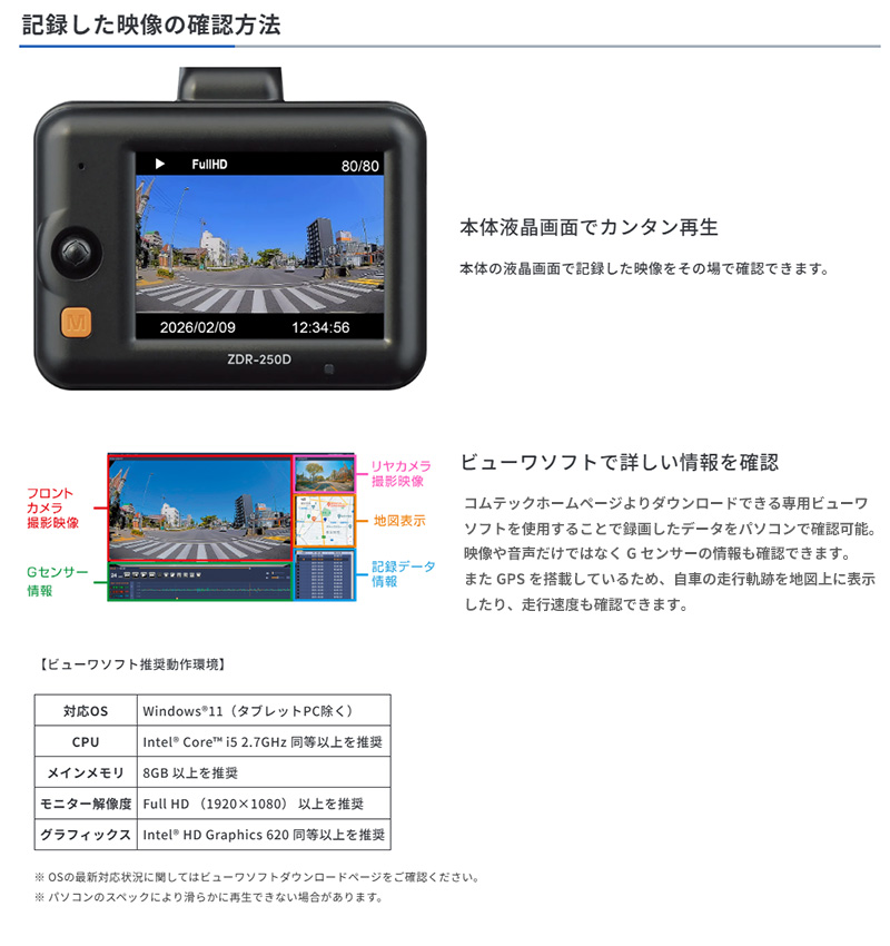 コムテック（Comtec） ZDR-250D COMTEC コンパクトモデルドライブ