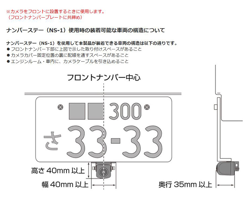 Data System（データシステム） NS-1 マルチVIEWカメラMVC811フロント