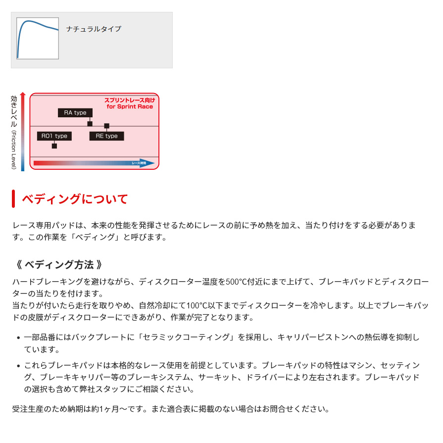 RE1554154 ディクセル サーキット走行対応レーシングブレーキパッド