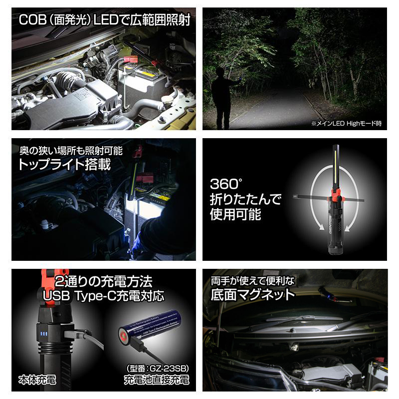 Ganz GZ-X233-SET GENTOS ジェントス 薄型ヘッド作業灯シリーズ COB