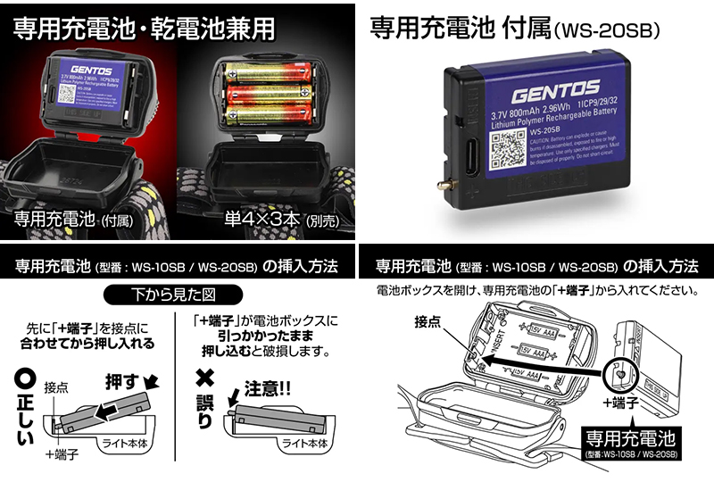 W STARシリーズ WS-400H GENTOS ジェントス LEDヘッドライト 700