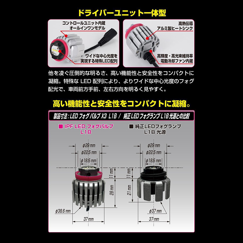 IPF 5L4FLM IPF アイピーエフ LED フォグランプバルブ X3 L1B 2600K