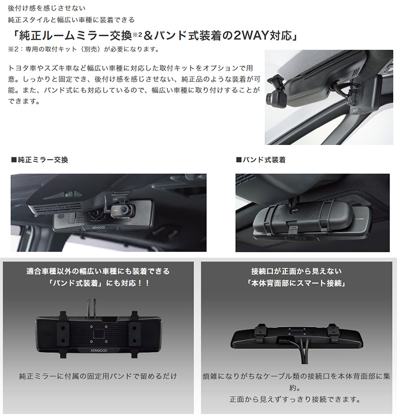 ケンウッド DRV-X80EM KENWOOD デジタルルームミラー型ドライブ
