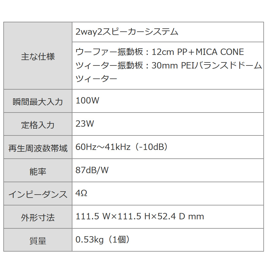 ケンウッド KFC-RS125 KENWOOD 12cm 2way2スピーカーシステム