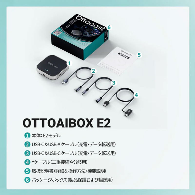 ottocast PCS55-T ottocast オットキャスト OttoAibox E2 ワイヤレス化