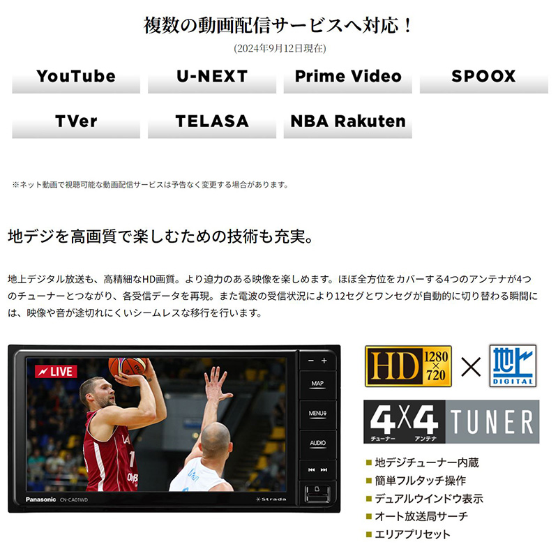 CN-CE01WD Panasonic パナソニック Strada ストラーダ 7V型HD