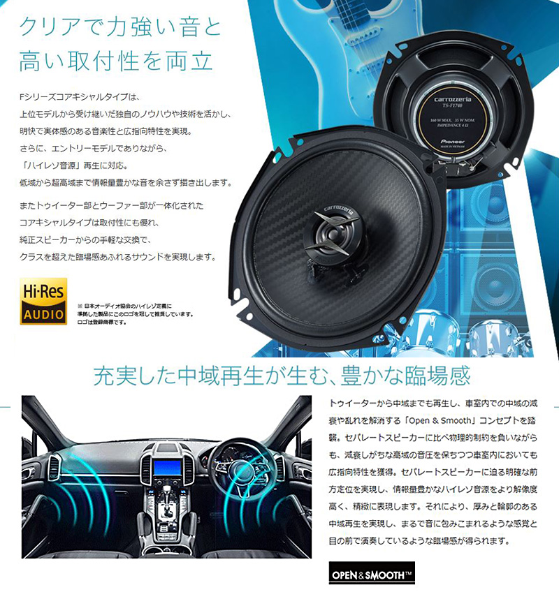 カロッツェリア TS-F1740II パイオニア 車載用17cm2way