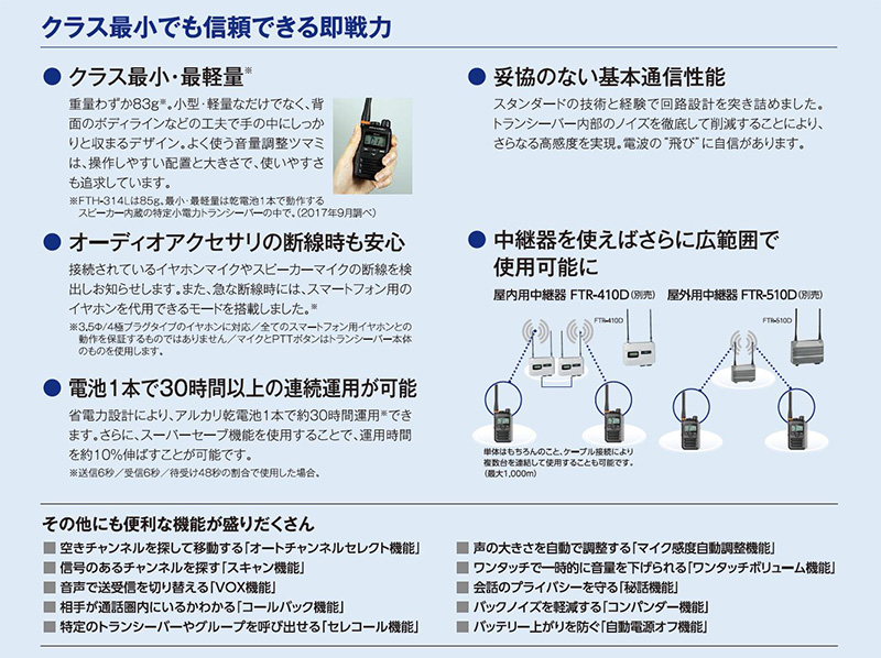スタンダード FTH-314 STANDARD 特定小電力トランシーバー 10mW 20ch