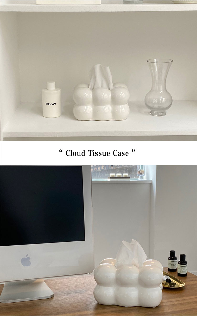 チンシムデザイン ティッシュボックス JINSIM DESIGN 正規販売店 Cloud Tissue Case わたぐも ボンボン ティッシュケース WHITE インテリア雑貨 8118192657 ACC｜andselect｜02