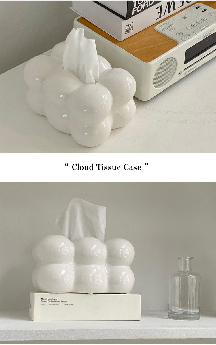 チンシムデザイン ティッシュボックス JINSIM DESIGN 正規販売店 Cloud Tissue Case わたぐも ボンボン ティッシュケース WHITE インテリア雑貨 8118192657 ACC｜andselect｜03