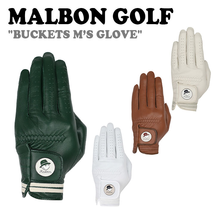 Yahoo! Yahoo!ショッピング(ヤフー ショッピング)マルボンゴルフ レザーグローブ MALBON GOLF メンズ BUCKETS M'S GLOVE LEFT バケット メンズ グローブ レフト 全4色 M3141PGL01IVY/BRN/GRN/WHT ACC