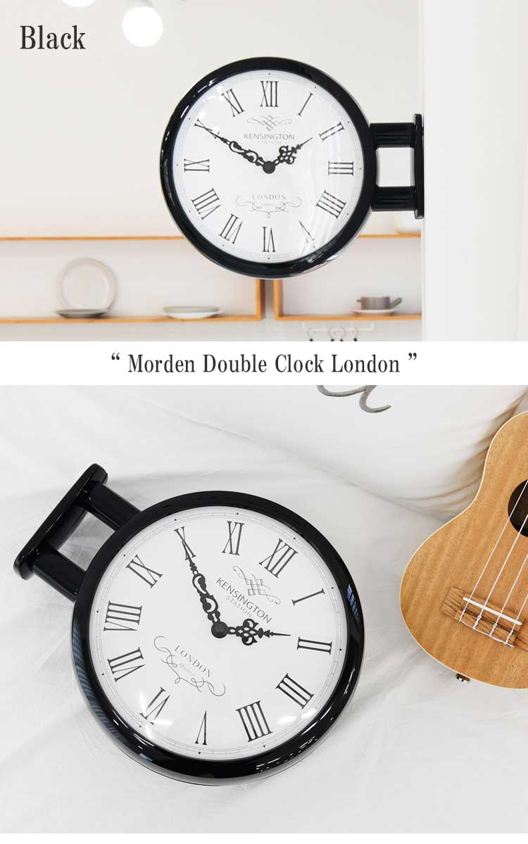 タイムデコ ノイズレス 両面 掛け時計 TIMEDECO 正規販売店 Morden Double Clock London モダン ダブル クロック ロンドン WHITE BLACK Timedeco08 ACC｜andselect｜03
