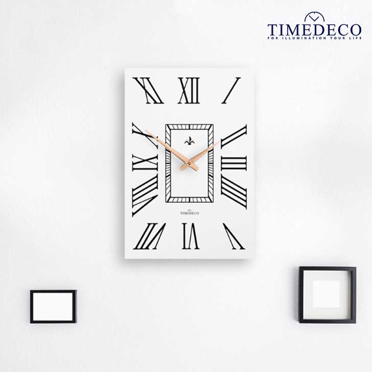 タイムデコ ノイズレス 掛け時計 TIMEDECO 正規販売店 White ROME Wall Clock ホワイト ローマ ウォールクロック 壁掛け 四角 Timedeco11 ACC｜andselect