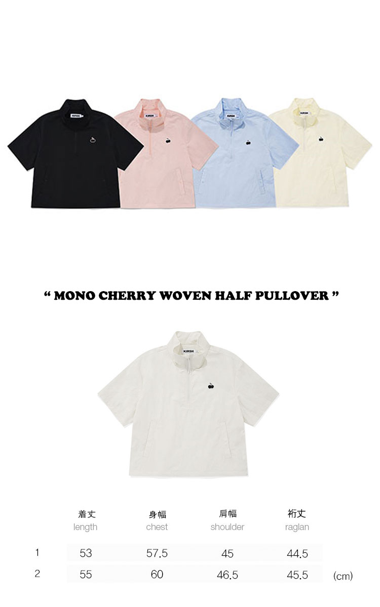 キルシー 半袖 KIRSH 正規販売店 MONO CHERRY WOVEN HALF PULLOVER 全4