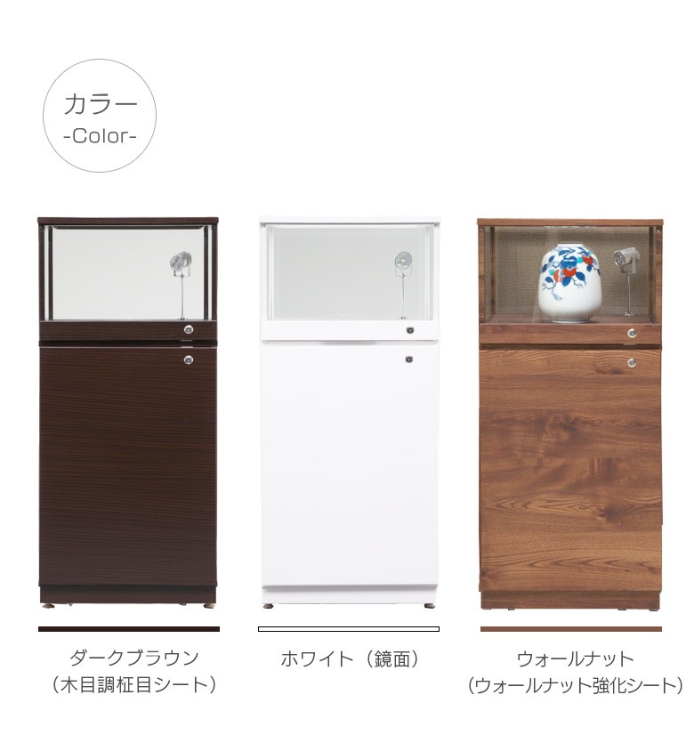 未来商会 コレクションボード 幅55cm 鍵付き 収納 ガラスケース