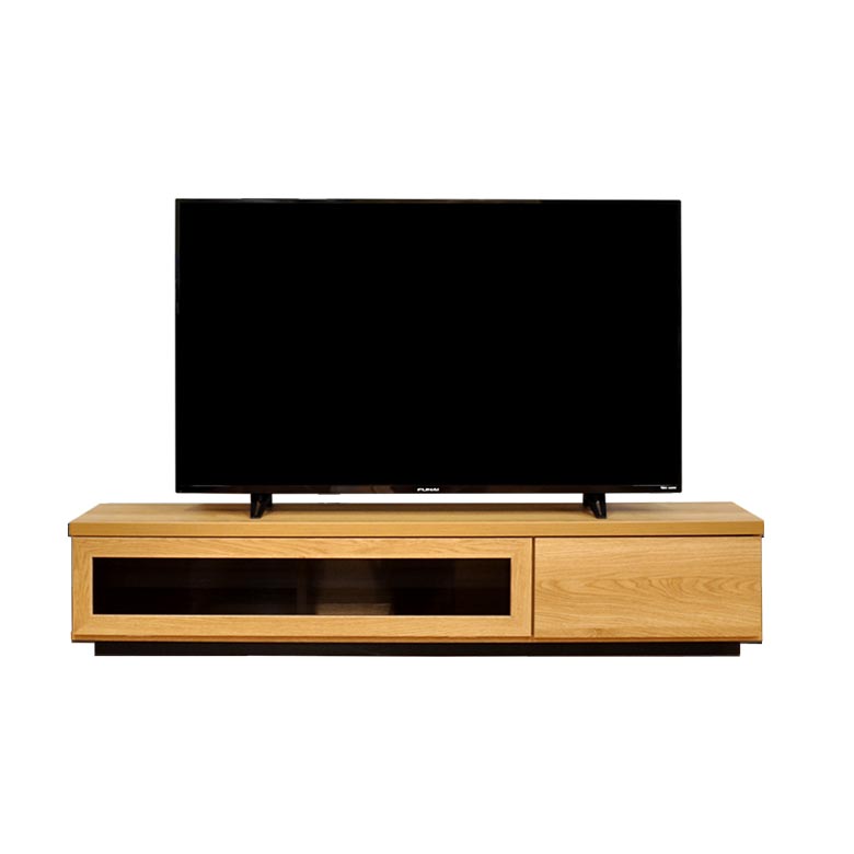 テレビ台 テレビボード おしゃれ 北欧 スリム 完成品 薄型 ローボード 150cm 収納 150 国産 リビングボード フルオープンスライドレール | 未来商会 | 02