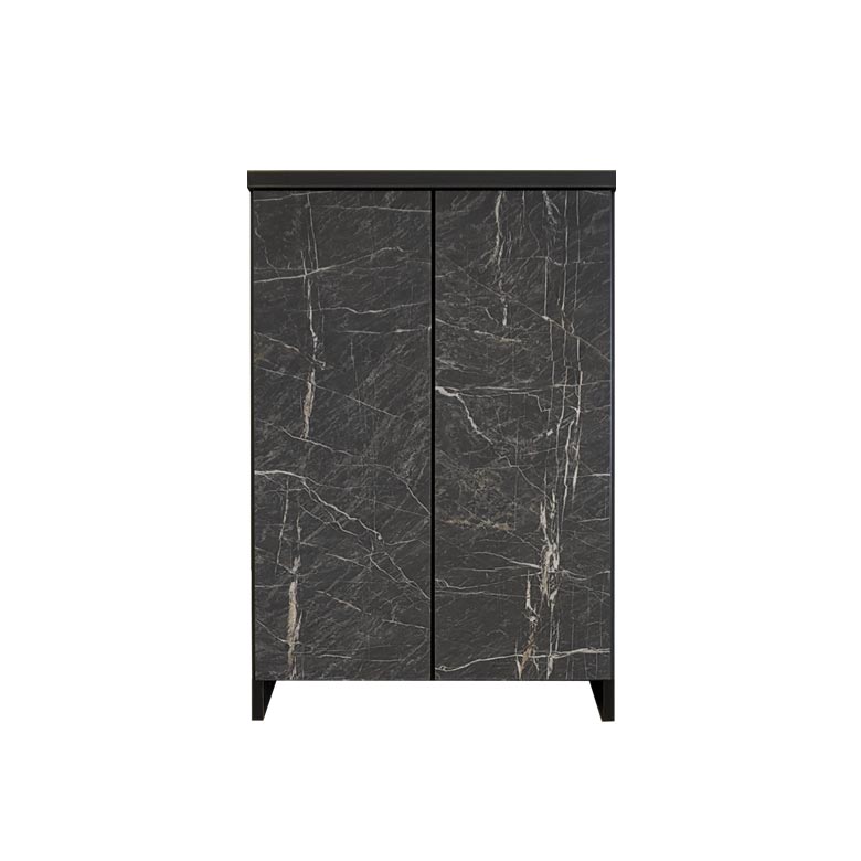 下駄箱 靴箱 完成品 日本製 国産 モダン おしゃれ 石目調 石目模様 収納 シューズボックス 幅60cm フルオープン ブラック ホワイト | 未来商会 | 01