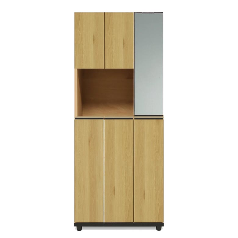 シューズボックス薄型 収納 完成品 幅75cm 靴箱 下駄箱 ミラー付き 大容量 おしゃれ 消臭 玄関収納 木製 木製収納 | 未来商会 | 02