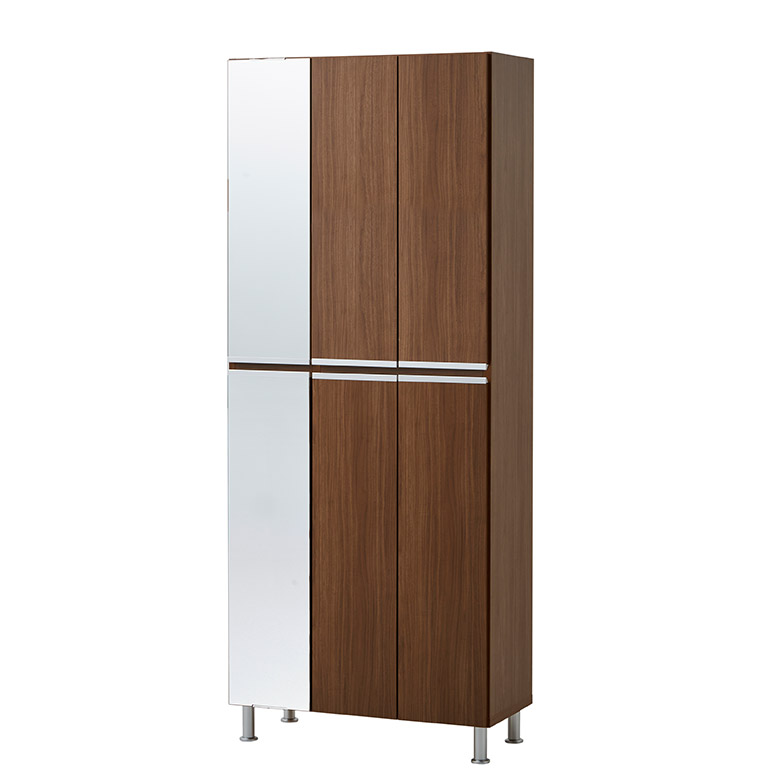 シューズボックス 幅75cm シューズラック ハイタイプ 下駄箱 靴箱 木製 ミラー付き 全身鏡付き おしゃれ シンプル モダン 木目柄 | 未来商会 | 04