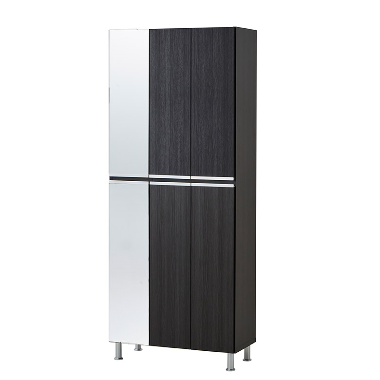 シューズボックス 幅75cm シューズラック ハイタイプ 下駄箱 靴箱 木製 ミラー付き 全身鏡付き おしゃれ シンプル モダン 木目柄 | 未来商会 | 03