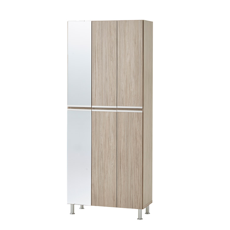 シューズボックス 幅75cm シューズラック ハイタイプ 下駄箱 靴箱 木製 ミラー付き 全身鏡付き おしゃれ シンプル モダン 木目柄 | 未来商会 | 06