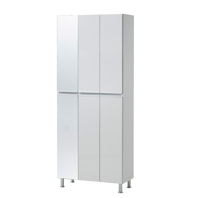 シューズボックス 幅75cm シューズラック ハイタイプ 下駄箱 靴箱 木製 ミラー付き 全身鏡付き おしゃれ シンプル モダン 木目柄 | 未来商会 | 01