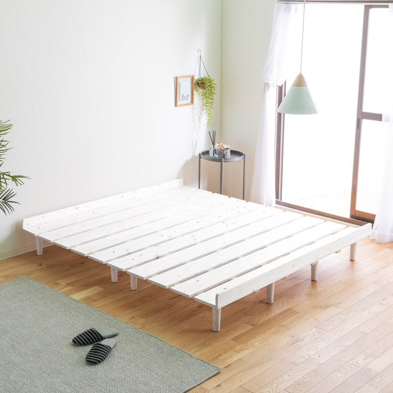 シングルベッド ベッドフレーム 北欧 おしゃれ すのこベッド ベッド シングル ローベッド すのこ 通気性 頑丈 ロータイプ パイン材 無垢材 脚付き