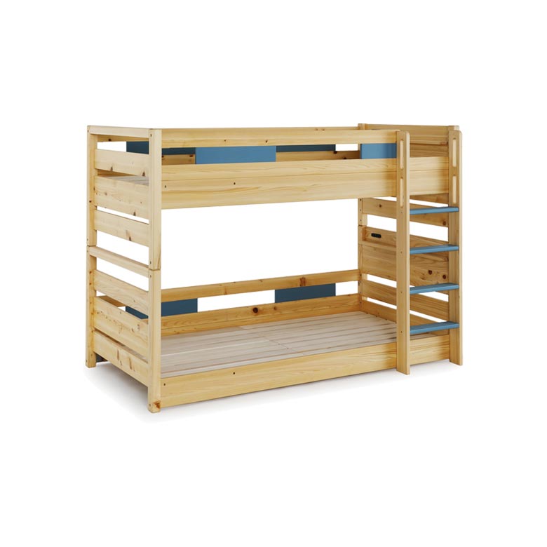 2段ベッド 棚付き はしご 二段ベッド 2口コンセント付き 床板高さ調整 