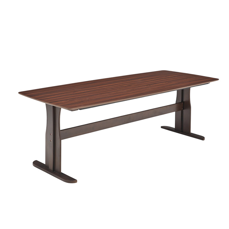 ダイニングテーブル 単品 210cm 天然木 木製 突板 8人掛け 7人掛け 6人掛け 2本脚 T字脚 シンプル おしゃれ モダン 角丸_1