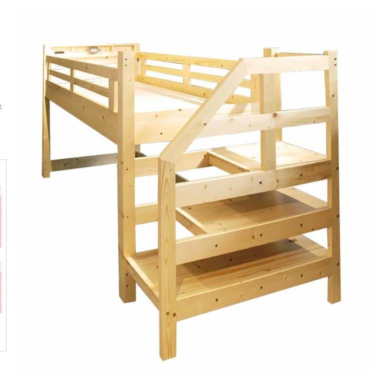 ロフトベッド ベッド 宮付き 国産 大人 階段付き 木製 ロータイプ 耐