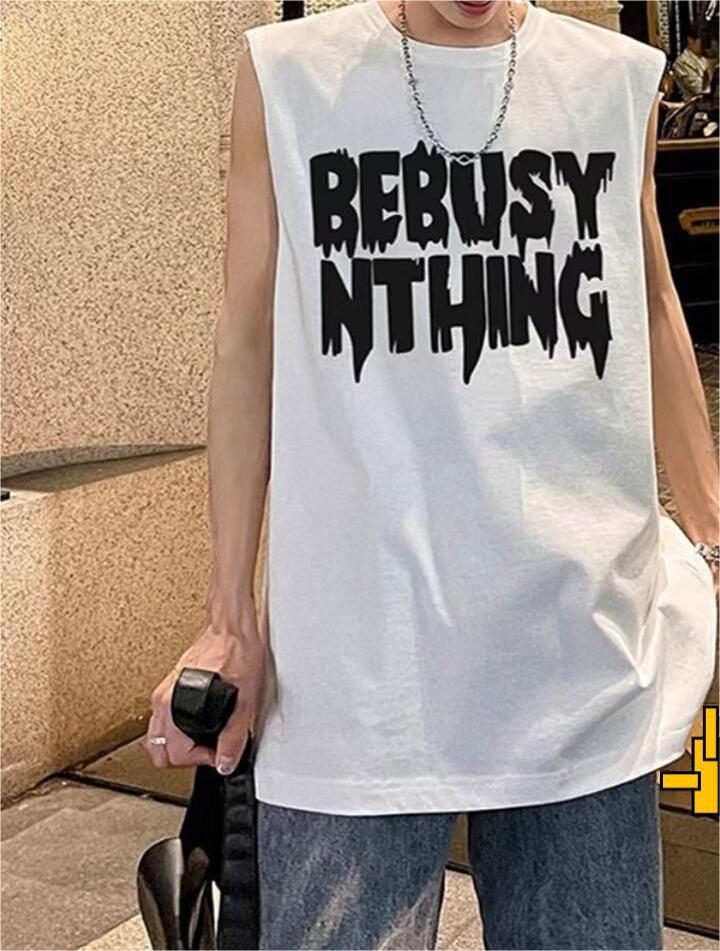 タンクトップ メンズ ノースリーブ ティーシャツ プリント 英字ロゴ