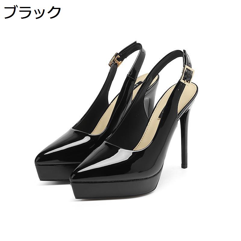 パンプス ハイヒール レディース ポインテッドトゥ バックストラップ 厚底 10cm ピンヒール 走れる 結婚式 パーティー フォーマル_1