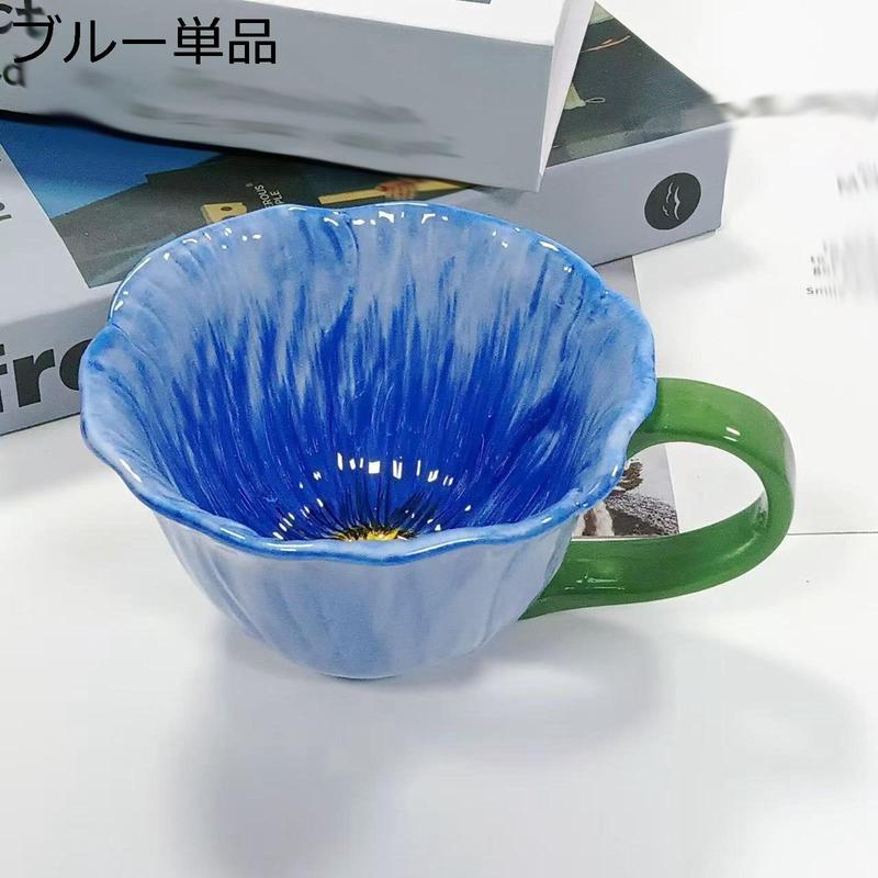 コーヒーカップ カップソーサー 花柄 カフェオレマグ 陶器 丈夫で