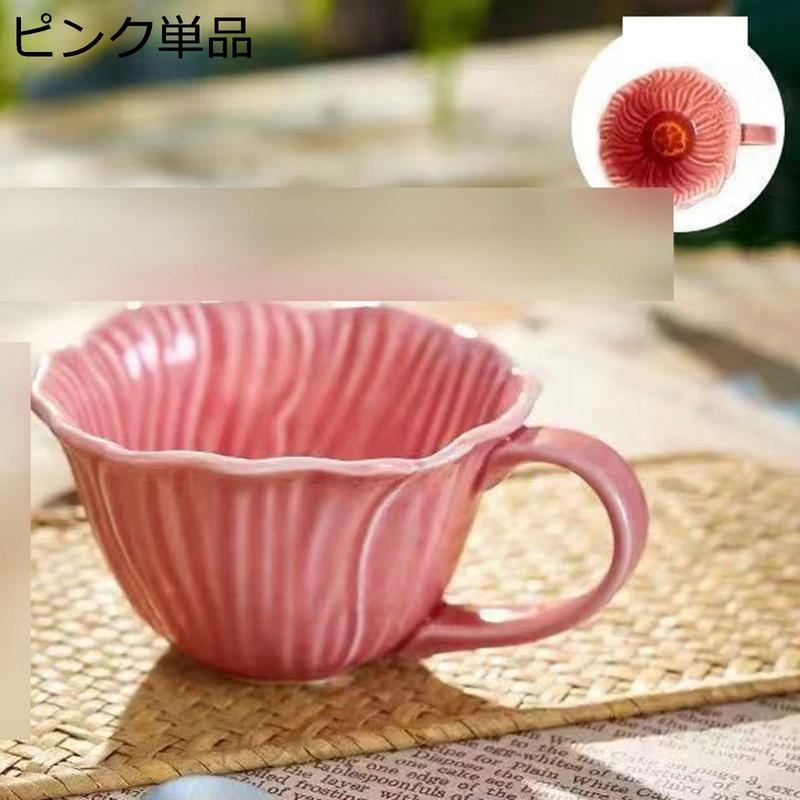コーヒーカップ カップソーサー 花柄 カフェオレマグ 陶器 丈夫で