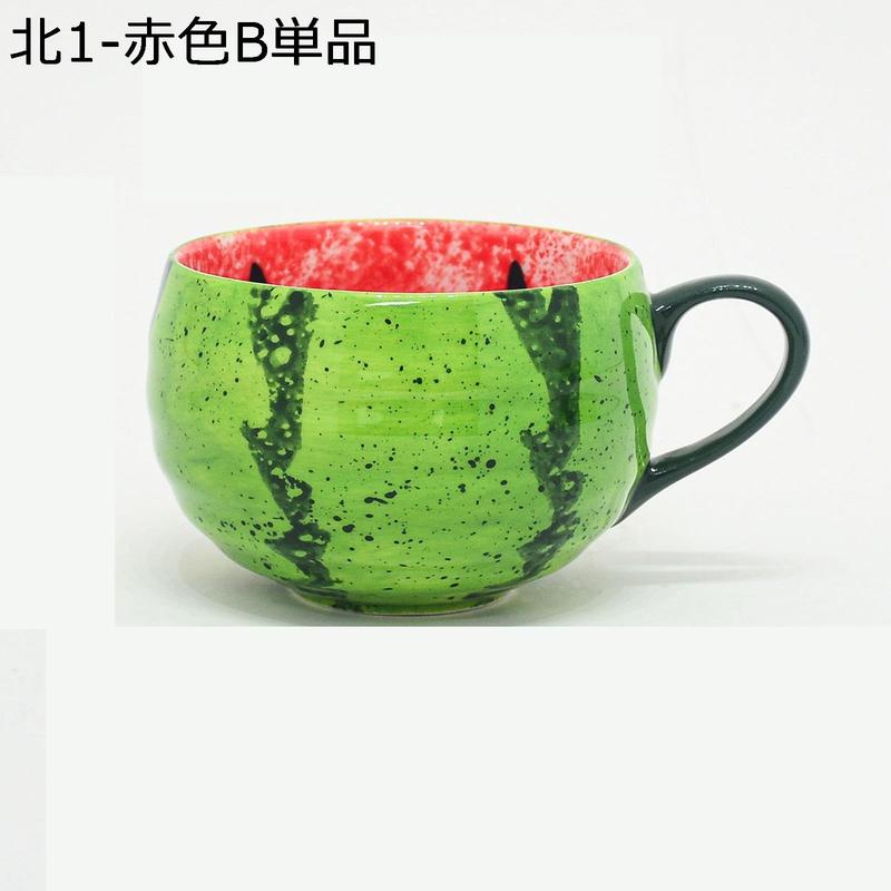 ティーカップ ソーサー 西瓜 陶器 丈夫で長持ち 耐熱 電子レンジ対応