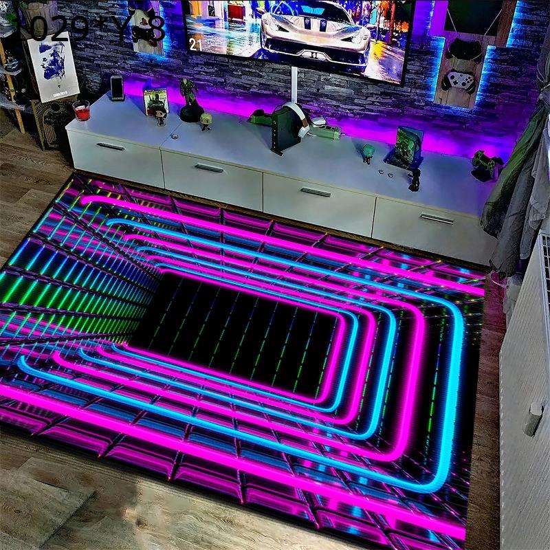 3D 錯視エリアラグ 玄関マット トリックアート 深淵トンネル錯覚