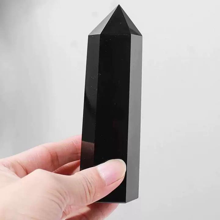 天然黒曜石 六角柱 原石 ポイント 浄化用 パワーストーン 天然石 風水
