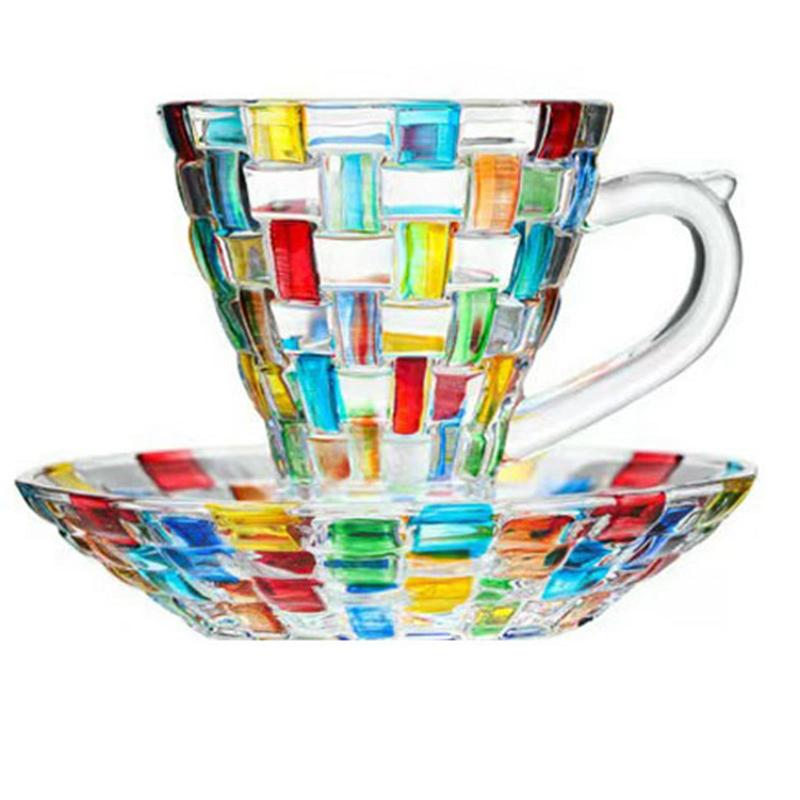 カップソーサー カプチーノカップ ステンドグラス 耐熱ガラス コーヒー