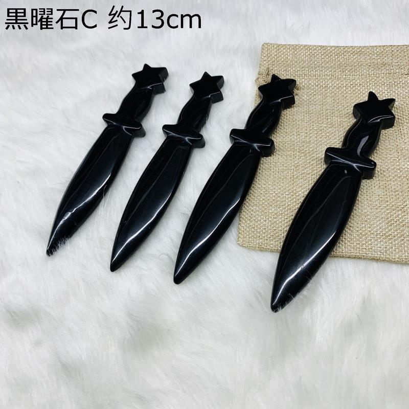 黒曜石ナイフ型ペンダント 天然黒曜石ナイフ 黒曜石の短剣 風水アイテム お部屋の浄化 金運アップ