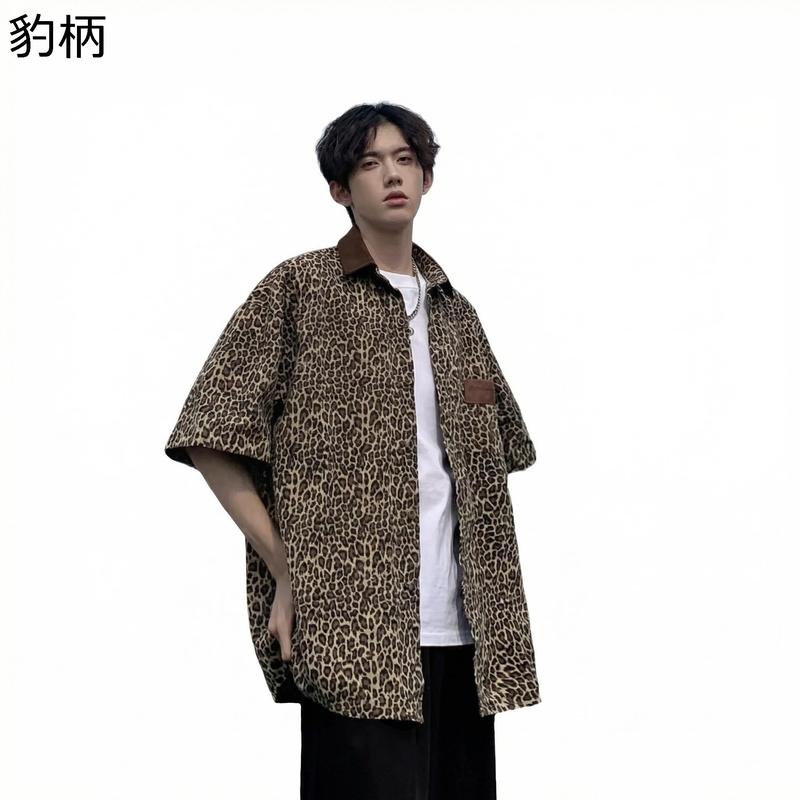 半袖シャツ メンズ カジュアルシャツ オーバーサイズ 総柄シャツ