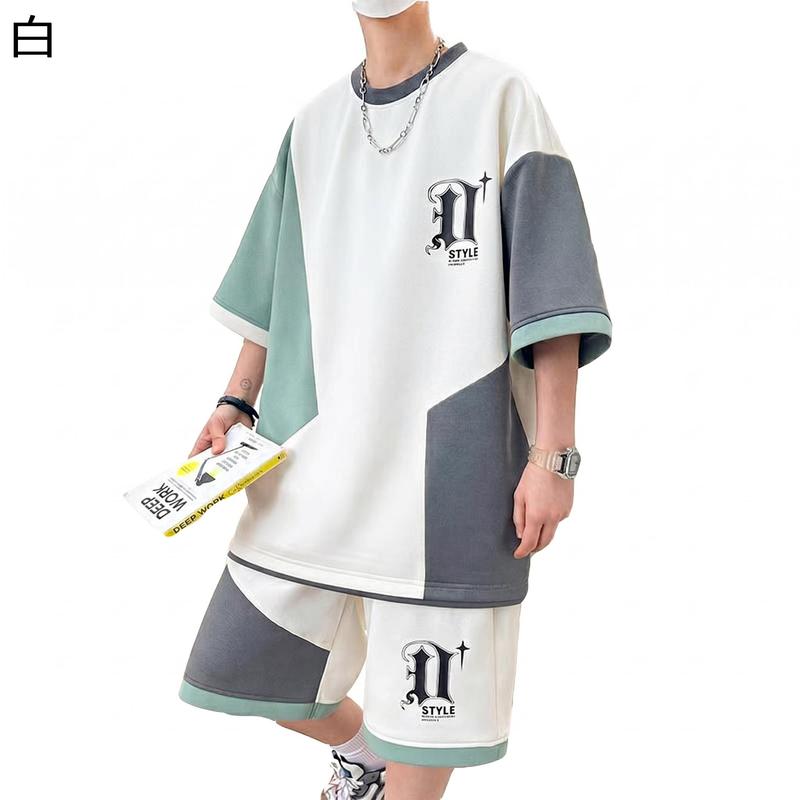 メンズ セットアップ 夏 上下セット 半袖 Tシャツ ハーフパンツ 大きい